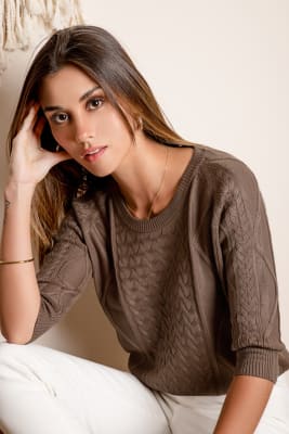 Polo tejido Olivia marrón Polo tejido Olivia marrón