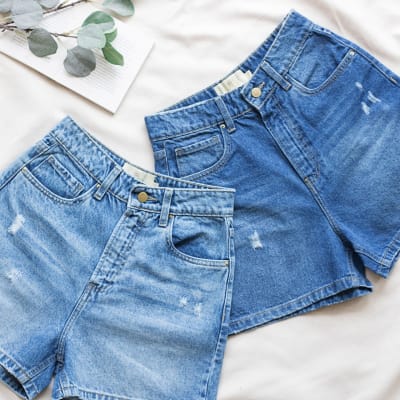 Mom Short Jean azul Mom Short Jean azul