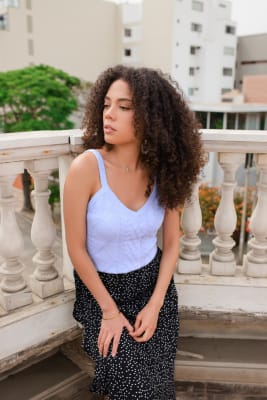 Top tejido Alegra celeste Top tejido Alegra celeste