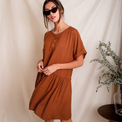 Vestido Varena caramelo Vestido Varena caramelo