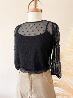 Blusa Zara & Top Alba negro Blusa Zara & Top Alba negro