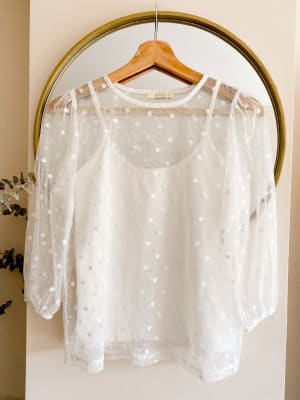 Blusa Zara & Top Alba perla Blusa Zara & Top Alba perla
