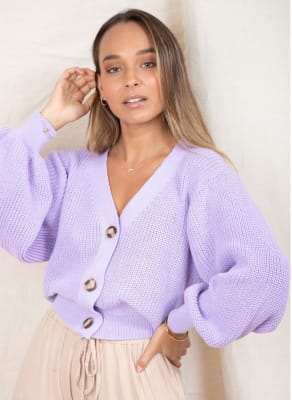 Cardigan Burbuja amatista Cardigan Burbuja amatista