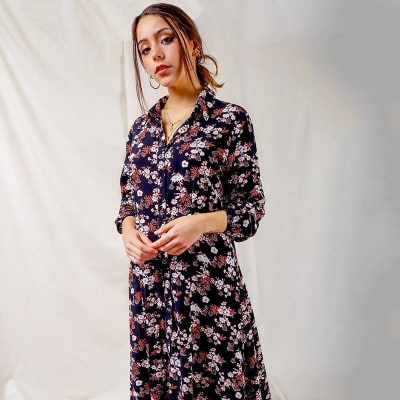 Maxikimono Sofia flores negro Maxikimono Sofia flores negro