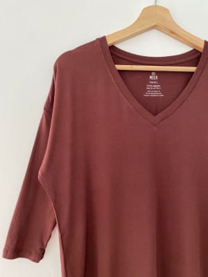 Polo Cotton V marron Polo Cotton V marron