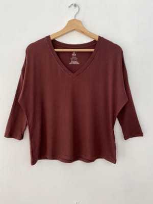 Polo Cotton V marron Polo Cotton V marron