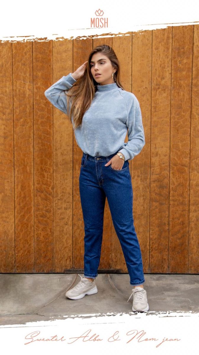 Mom jean azul oscuro clásico – Biombo Brand Store