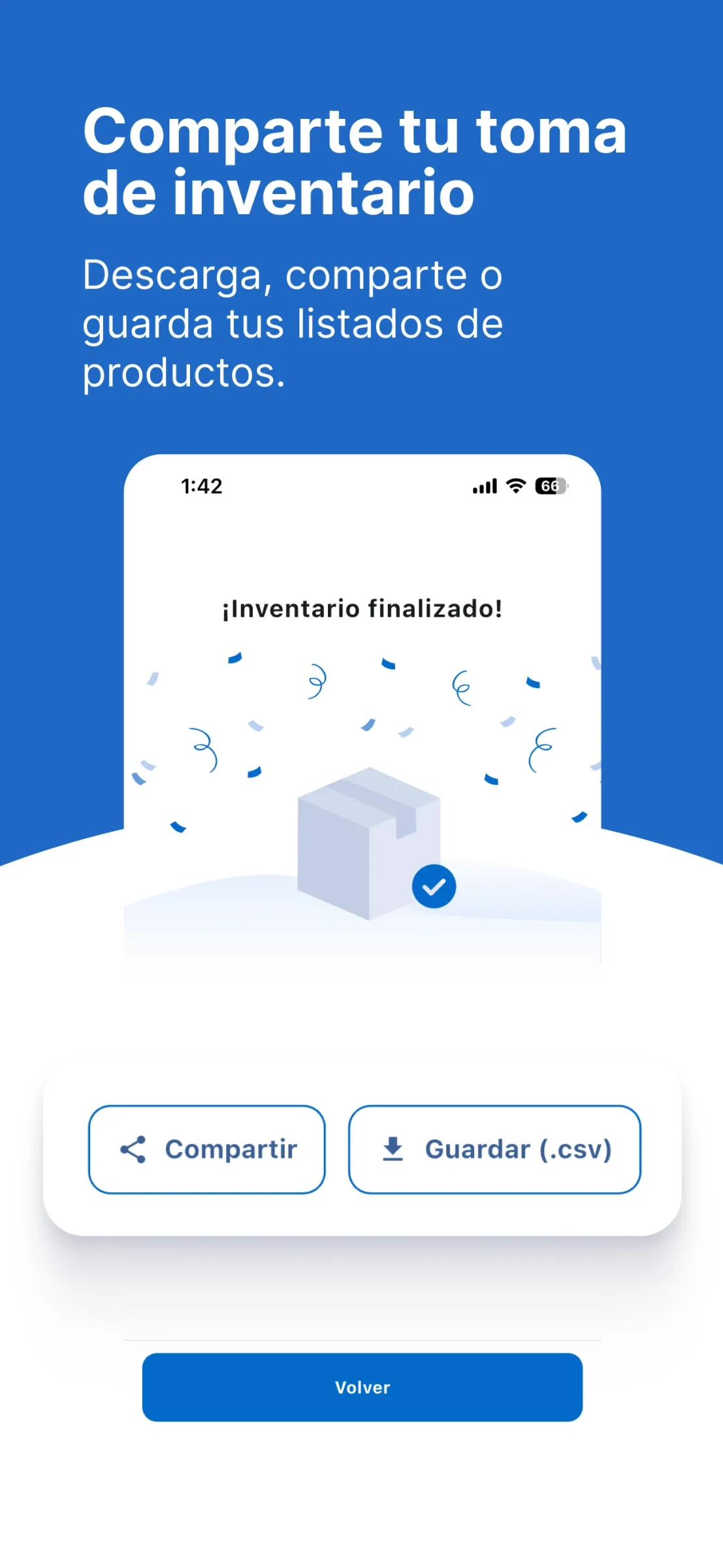 compartir o guardar tu toma de inventario con tuin