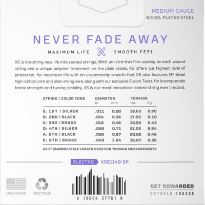 D'ADDARIO XS MEDIUM COATED XSE1149 D'ADDARIO XS MEDIUM COATED XSE1149