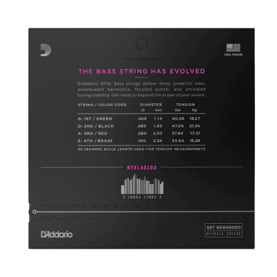 D'ADDARIO NICKEL NYXL BASS 45-100 D'ADDARIO NICKEL NYXL BASS 45-100
