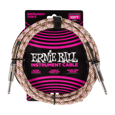 ERNIE BALL BRAIDED CABLE RECTO/RECTO EMERALD ARGYLE1