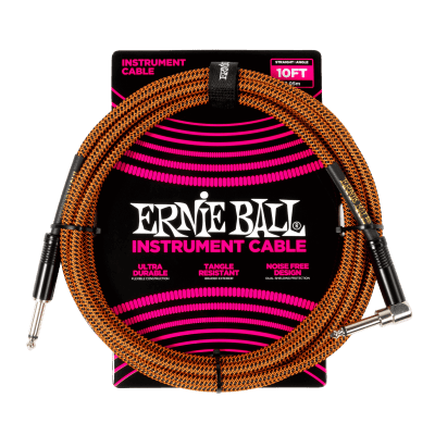 ERNIE BALL BRAIDED CABLE RECTO/ÁNGULO PUMPKIN PIE1