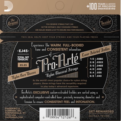 D'ADDARIO PRO ARTÉ EJ45 NYLON CORE D'ADDARIO PRO ARTÉ EJ45 NYLON CORE