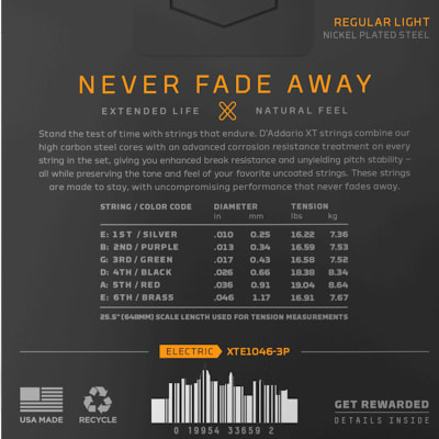 D'ADDARIO XT REGULAR LIGHT XTE1046