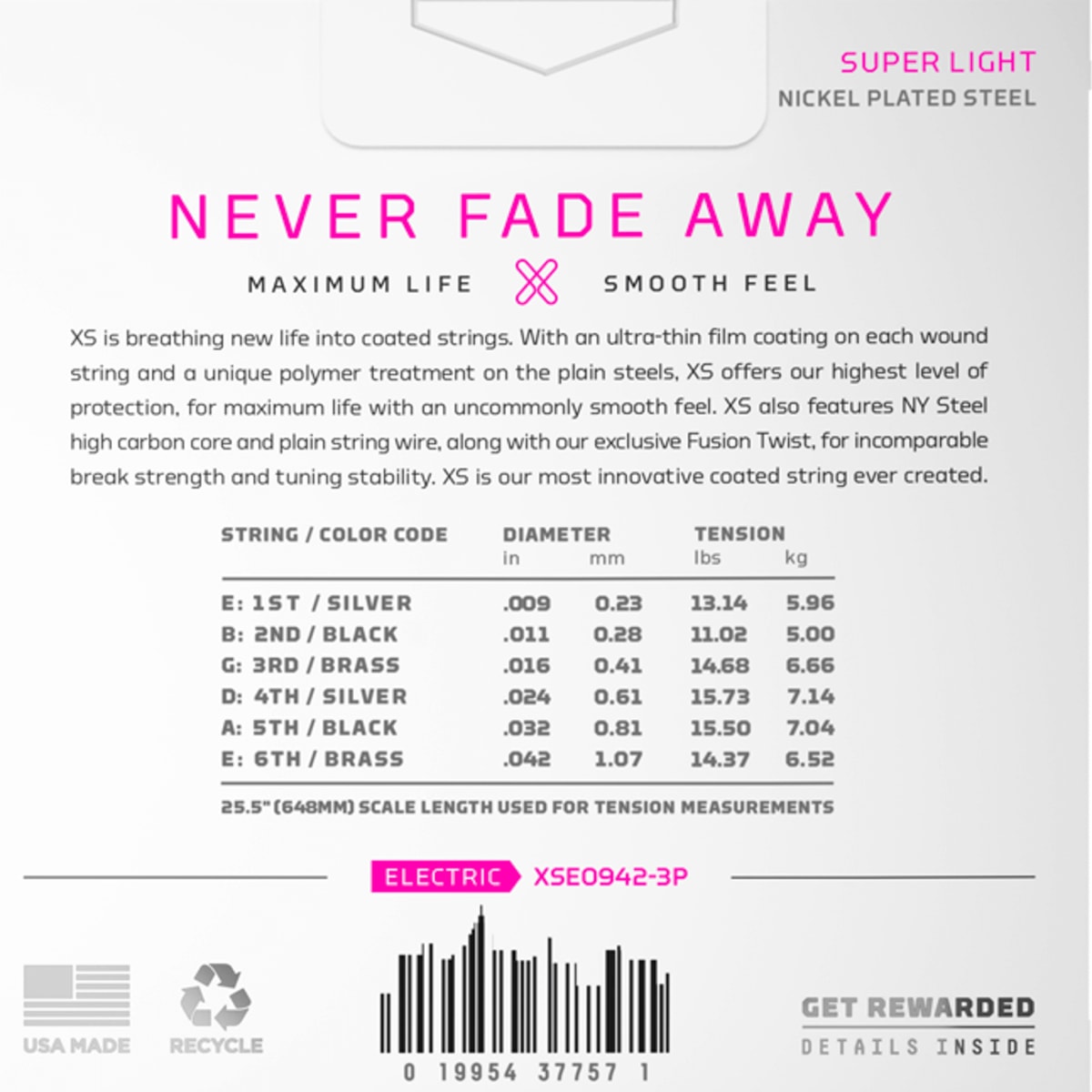 D'ADDARIO XS SUPER LIGHT COATED XSE09322 D'ADDARIO XS SUPER LIGHT COATED XSE09322