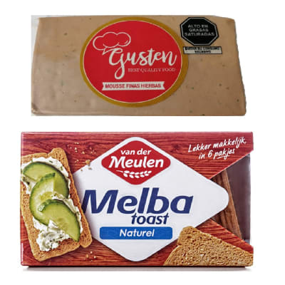 MOUSSE FINAS HIERBAS + TOSTADAS MELBA MOUSSE FINAS HIERBAS + TOSTADAS MELBA