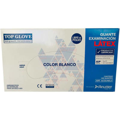 Guantes Látex Top Glove Libre de Polvo