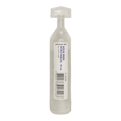 AGUA PARA INYECTABLES I.V. (MEDICINAL) AMPOLLA 10 ML1