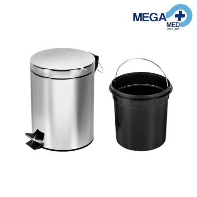 BASURERO 12 L ACERO INOX CON PEDAL Y BALDE PLASTICO1
