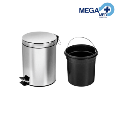 BASURERO 3 L ACERO INOX CON PEDAL Y BALDE PLASTICO1