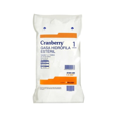 GASA HIDROFILA SOBRE ESTERIL 1X1 YD CRANBERRY (UNIDAD)1