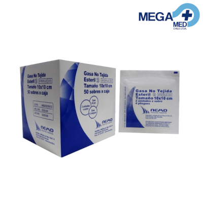 GASA SOBRE NO TEJIDA ESTERIL 10 X 10 CM1