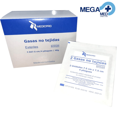 GASA SOBRE NO TEJIDA ESTERIL 7,5 X 7,5 CM1