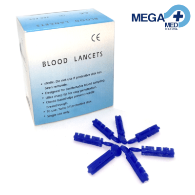 LANCETA BASE PLASTICA UNIVERSAL (P/GLUCOMETRO) X 100 UN1