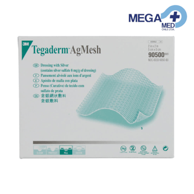 TEGADERM AG MESH APOSITO CON PLATA 5 X 5 CM1