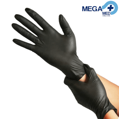 GUANTE VINILO L NEGRO L/POLVO CAJA X 100 UDS1