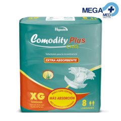 PAÑAL COMODITY PLUS XG X 8 UN