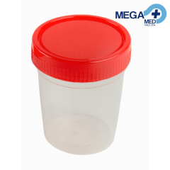 FRASCO MUESTRA ORINA 100 ML ESTERIL TAPA ROJA
