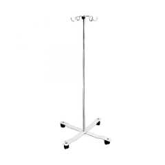 PORTA SUERO 4 GANCHOS ESMALTADO RODABLE