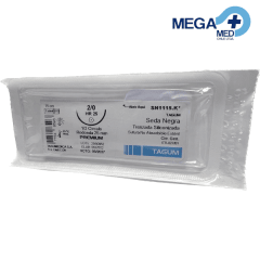 SUTURA - SEDA NEGRA TRENZADA SILIC. 2/0 HR25 75CM NO ABSORB.
