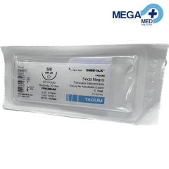 SUTURA - SEDA NEGRA TRENZADA SILIC. 5/0 HR20 75CM NO ABSORB.