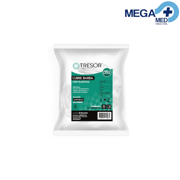 CUBRE BARBA DESECHABLE BLANCA BOLSA X 100 UNID.2