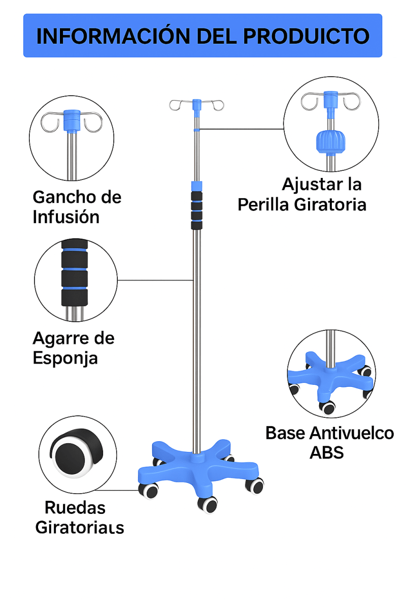 PORTA SUERO / BOMBA ALIMENTACIÓN 4 GANCHOS2