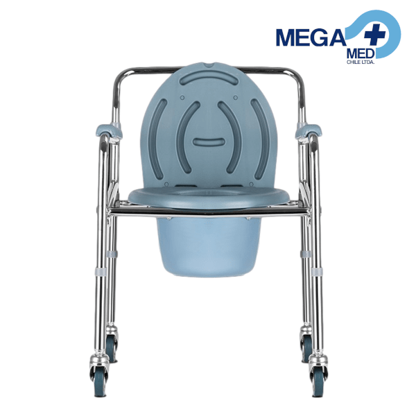 SILLA BAÑO PLEGABLE CON RUEDAS CROMADA3