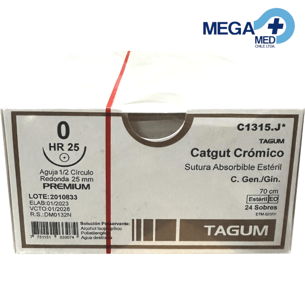 SUTURA - CATGUT CROMADO 0