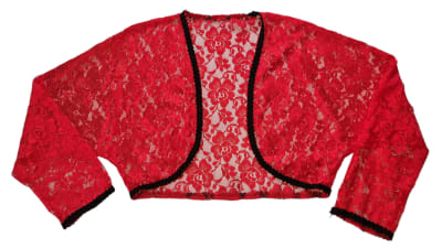 Bolero vintage, lace rojo1