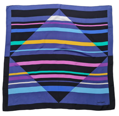 Pañuelo vintage, Laura Biagiotti azul1