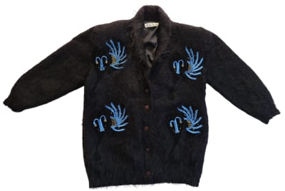 Chaquetón vintage mohair negro1