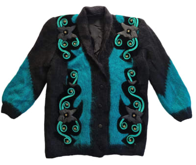 Chaquetón vintage mohair esmeralda1