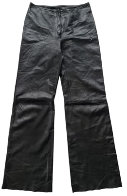 Pantalón vintage de cuero negro midi1