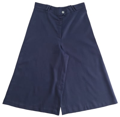 Falda pantalón vintage azul turqui1