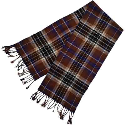 Bufanda vintage tartan azul1