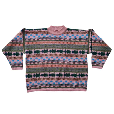 Sweater vintage grecas rosa1