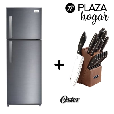 PACK REFRIGERADOR OSTER NO FROST 197 LT 2700HV + (REGALO) SET OSTER CUCHILLOS 14 PCS