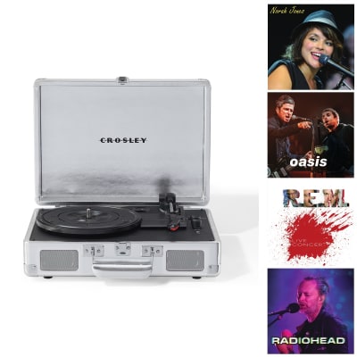 TORNAMESA CROSLEY/ CRUISER DELUXE BT SILVER + 4LP EXCLUSIVOS