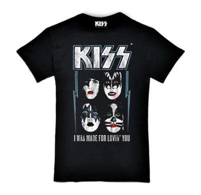 POLERA KISS/ NEGRA HOMBRE (I WAS MADE FOR LOVIN' YOU)